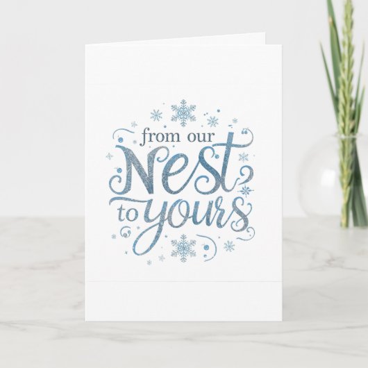 Minimalist "From our Nest to Yours" Christmas カード (正面)