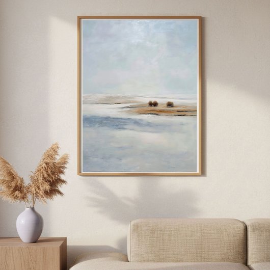 Minimalist Frozen Plain Abstract Landscape Decor ポスター