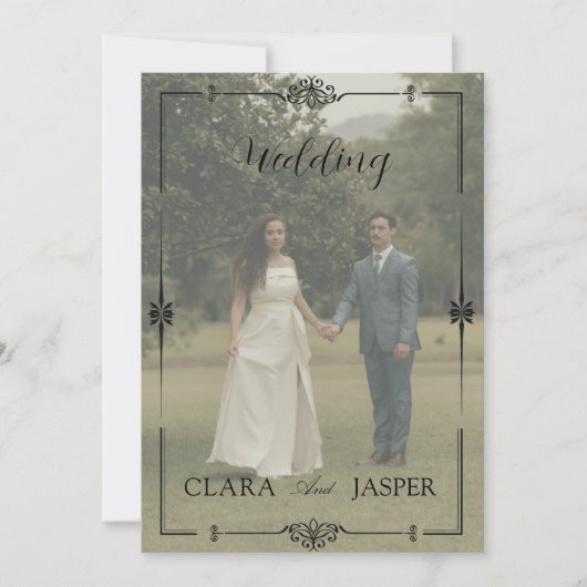 Minimalist Full Photo Wedding  | Clean Modern  招待状 (正面)