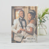 Minimalist Full Photo Wedding | Elegant Editorial 招待状 (スタンド正面)