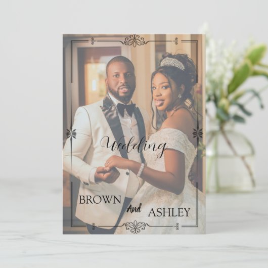 Minimalist Full Photo Wedding | Elegant Editorial 招待状 (スタンド正面)