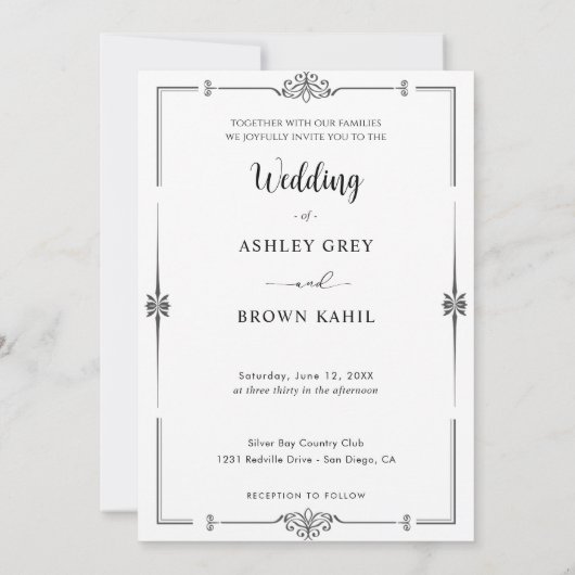 Minimalist Full Photo Wedding | Elegant Editorial 招待状 (裏面)