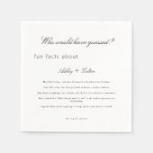 Minimalist Fun Facts About The Newlyweds Wedding  スタンダードカクテルナプキン (正面)