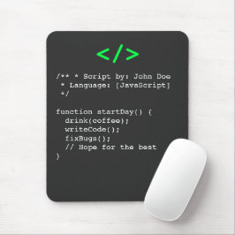 Minimalist function startDay() デベロッパージョーク マウスパッド