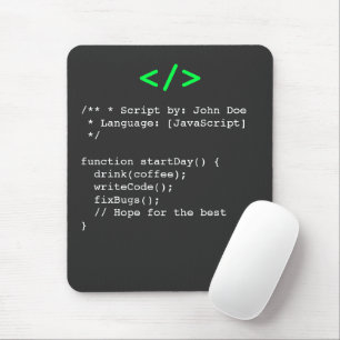 Minimalist function startDay() デベロッパージョーク マウスパッド