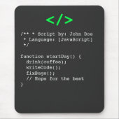 Minimalist function startDay() デベロッパージョーク マウスパッド (正面)