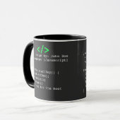 Minimalist function startDay() デベロッパージョーク マグカップ (正面左)