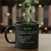 Minimalist function startDay() Developer Joke  マグカップ