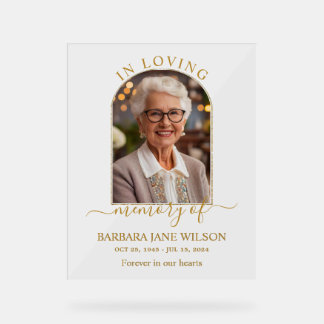 Minimalist Funeral Memorial In Loving Memory Photo アクリルサイン