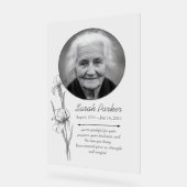 Minimalist Funeral Memorial Photo Iris Floral  アクリルサイン (傾斜)