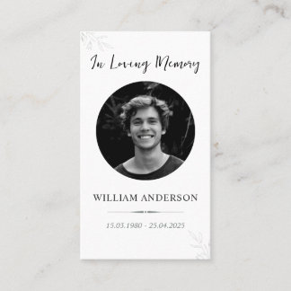 Minimalist Funeral Memorial Prayer Card 名刺