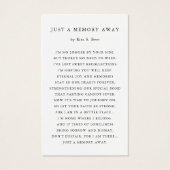 Minimalist Funeral Memorial Prayer Photo Cards (裏面)
