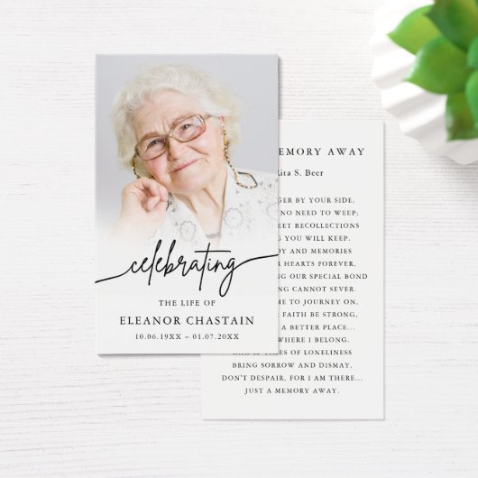 Minimalist Funeral Memorial Prayer Photo Cards (デスク)