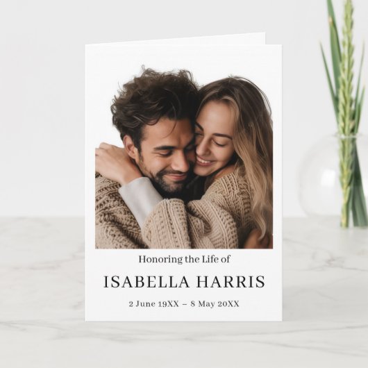 Minimalist Funeral Order of Service Design プログラム (正面)