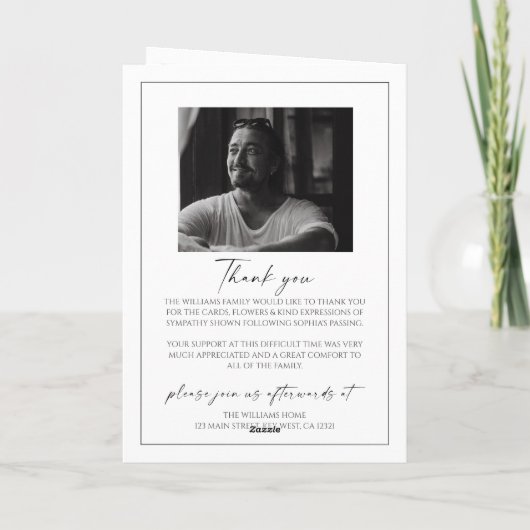 Minimalist Funeral Order of Service Folded Program カード (裏面)