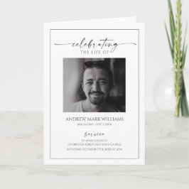 Minimalist Funeral Order of Service Folded Program カード