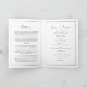 Minimalist Funeral Order of Service Folded Program カード (内部)