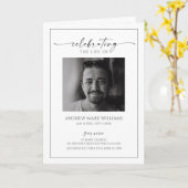 Minimalist Funeral Order of Service Folded Program カード (黄色い花)