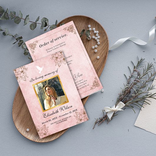 Minimalist Funeral Program – In Loving Memory Phot プログラム