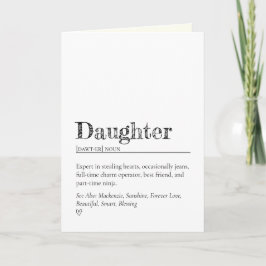 Minimalist Funny and Sweet Daughter Definition カード