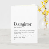 Minimalist Funny and Sweet Daughter Definition カード (黄色い花)