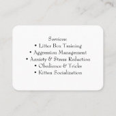 Minimalist Funny Cat Trainer Business Card  名刺 (裏面)