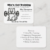 Minimalist Funny Cat Trainer Business Card  名刺 (正面/裏面)