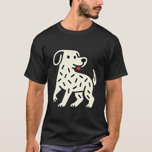 Minimalist Funny Dog Lover Quirky Abstract Puppy L Tシャツ (正面)