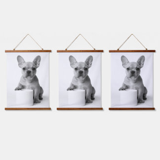 Minimalist Funny French Bulldog Guards ToiletPaper 吊り下げ型タペストリー