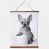 Minimalist Funny French Bulldog Guards ToiletPaper 吊り下げ型タペストリー (正面3)