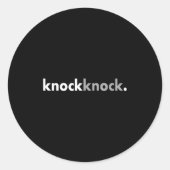 Minimalist Funny Joke Lover Knock Knock  ラウンドシール (正面)
