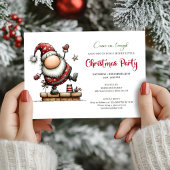 Minimalist funny Santa Christmas party invitation 招待状