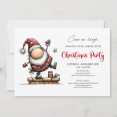 Minimalist funny Santa Christmas party invitation 招待状 (正面)