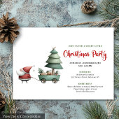 Minimalist Funny Santa Claus Festive Party Invite 招待状