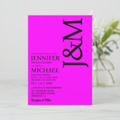 Minimalist Fuschia Magenta QR Code on Back Wedding 招待状 (スタンド正面)