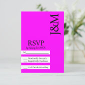 Minimalist Fuschia Magenta RSVP card (スタンド正面)
