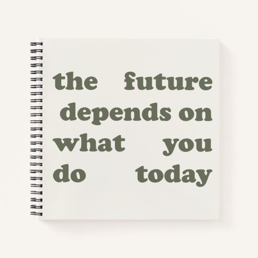 Minimalist "Future Depends On Today" Notebook ノートブック (正面)