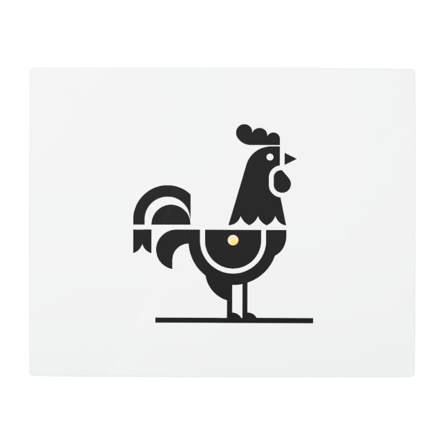Minimalist Galo de Barcelos Metal Wall Art – Moder メタルプリント (正面)