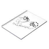 Minimalist Gamer Cat Line Art - Controller Cable  ノートブック (左側)