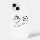 Minimalist Gamer Cat Line Art - Controller Cable  Case-Mate iPhoneケース (裏面)
