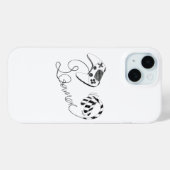 Minimalist Gamer Cat Line Art - Controller Cable  Case-Mate iPhoneケース (裏面 (横))