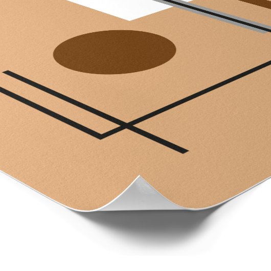 Minimalist Geometric Balance in Neutral Tones ポスター (角)