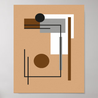 Minimalist Geometric Balance in Neutral Tones ポスター