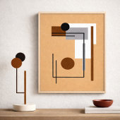 Minimalist Geometric Balance in Neutral Tones ポスター