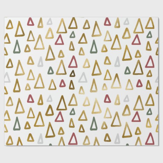 Minimalist Geometric Christmas Tree Wrapping Paper ラッピングペーパー (フラット)