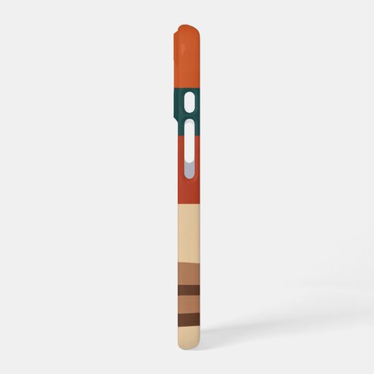 Minimalist Geometric Coffee Cup Scene iPhone 16ケース (左側面)