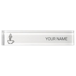 Minimalist Geometric Coffee Desk Name Plate | Mode デスクネームプレート