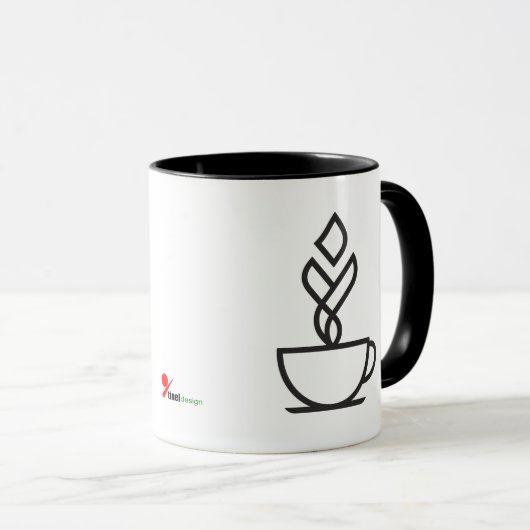 Minimalist Geometric Coffee Mug – Modern Cafe Art  マグカップ (正面右)