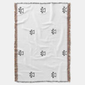 Minimalist Geometric Dog Paw Pattern スローブランケット (正面縦)