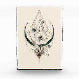 Minimalist Geometric Gold Orchid Luxury Acrylic フォトブロック